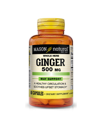 УЦІНКА Імбир, 500 мг, Ginger, Mason Natural, 60 капсул (тріщина)