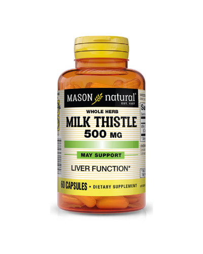 Розторопша 500мг, Milk Thistle, Mason Natural, 60 капсул
