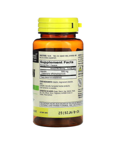 Валериана, 500 мг, Whole Herb Valerian, Mason Natural, 60 капсул