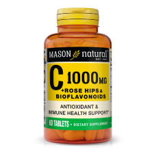 Витамин C 1000мг, с шиповником и биофлавоноидами, Vitamin C Plus Rose Hips and Bioflavonoids Complex, Mason Natural, 60 таблеток