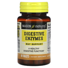 Пищеварительные ферменты, Digestive Enzymes, Mason Natural, 90 таблеток