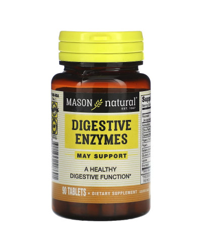 Травні ферменти, Digestive Enzymes, Mason Natural, 90 таблеток