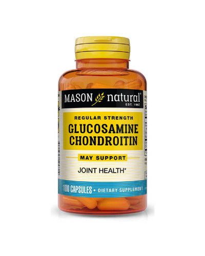 Глюкозамін та Хондроїтин, Glucosamine Chondroitin Regular Strength, Mason Natural, 100 капсул