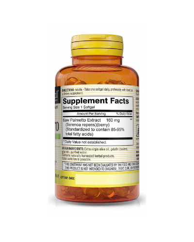 Со Пальметто екстракт, Здоров'я Простати, Saw Palmetto, Mason Natural, 60 гелевих капсул