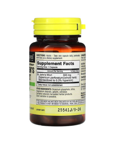 Экстракт Зверобоя, 300 мг, Standardized Extract, St. John's Wort, Mason Natural, 60 капсул