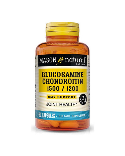 Глюкозамін та Хондроїтин 1500/1200, Glucosamine Chondroitin, Mason Natural, 180 капсул