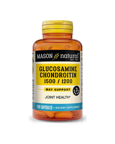 Глюкозамин и Хондроитин 1500/1200, Glucosamine Chondroitin, Mason Natural, 280 капсул
