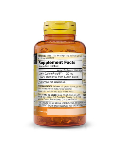 Лютеин 20мг, Lutein, Mason Natural, 30 гелевых капсул
