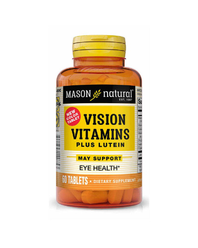 Витамины для глаз с лютеином, Vision Vitamins Plus Lutein, Mason Natural, 60 таблеток