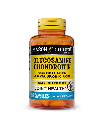 Глюкозамин, хондроитин с коллагеном и гиалуроновой кислотой, Glucosamine Chondroitin With Collagen & Hyaluronic Acid, Mason Natural, 90 капсул