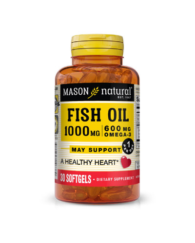 Риб'ячий жир та Омега-3 1000/600мг, Fish Oil & Omega 3, Mason Natural, 30 гелевих капсул