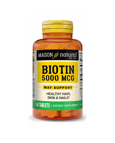 Біотин 5000 мкг, Biotin, Mason Natural, 60 таблеток