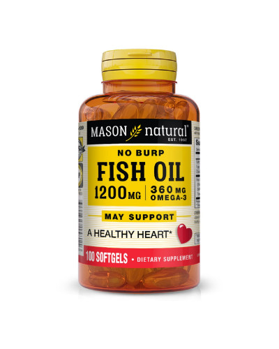 Риб'ячий жир і Омега 3 1200/360мг, Fish Oil & Omega 3, Mason Natural, 100 гелевих капсул