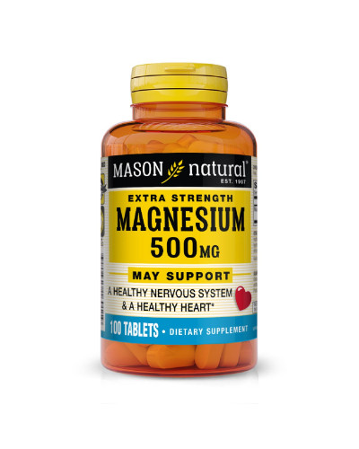 Магний 500мг, Magnesium Extra Strength, Mason Natural, 100 таблеток