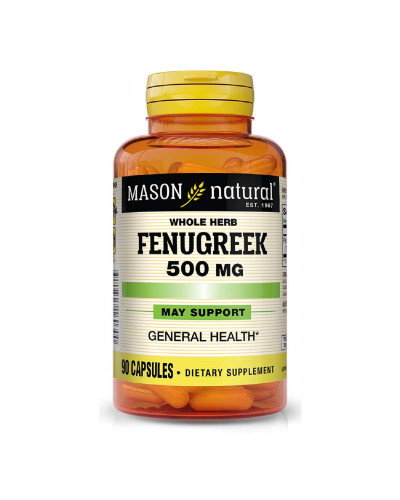 Пажитник 500мг, Fenugreek, Mason Natural, 90 капсул