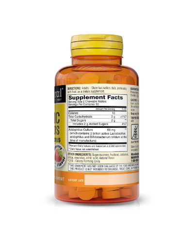 Пробиотики 2 млд КОЕ, вкус клубники, Probiotic Acidophilus With Bifidus, Mason Natural, 100 жевательных таблеток
