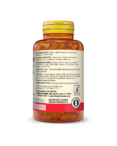 Потрійна Омега 3-6-9, олія риби льону та огірника, Omega 3-6-9 1,200 mg Fish, Flax & Borage Oils, Mason Natural, 60 гелевих капсул Потрійна Омега 3-6-9, олія риби льону та огірника, Omega 3-6-9 1,200 mg Fish, Flax & Borage Oils, Mason Natural, 60 гелевих капсул