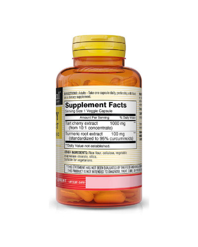 Екстракт терпкої вишні 1000мг з куркумою, Tart Cherry Extract With Turmeric, Mason Natural, 60 вегетаріанських капсул Екстракт терпкої вишні 1000мг з куркумою, Tart Cherry Extract With Turmeric, Mason Natural, 60 вегетаріанських капсул