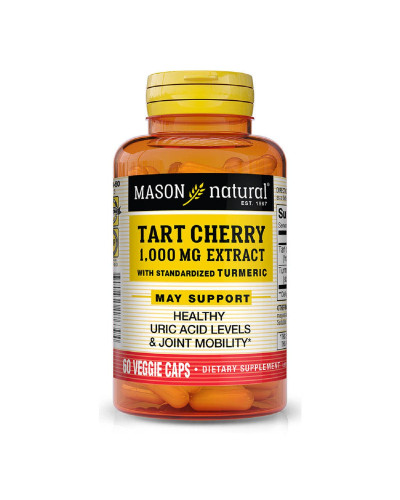 Екстракт терпкої вишні 1000мг з куркумою, Tart Cherry Extract With Turmeric, Mason Natural, 60 вегетаріанських капсул