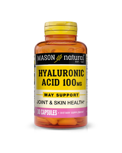 Гиалуроновая кислота 100мг, Hyaluronic Acid, Mason Natural, 30 капсул