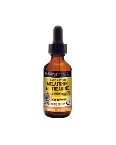 Мелатонин с L-теанином в каплях, Melatonin with L-Theanine, Mason Natural, 59 мл