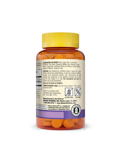 Дитячий Мелатонін, смак фруктів, Healthy Kids Melatonin, Mason Natural, 60 таблеток