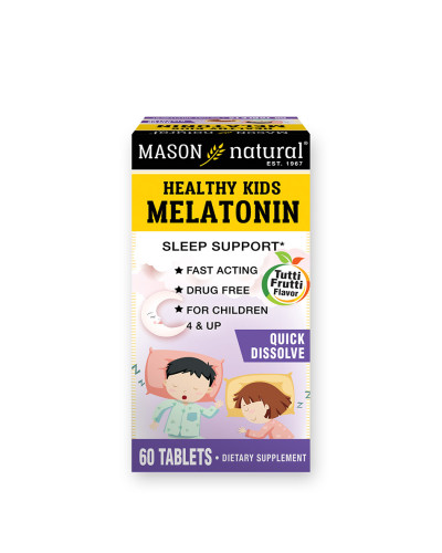 Дитячий Мелатонін, смак фруктів, Healthy Kids Melatonin, Mason Natural, 60 таблеток