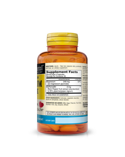 Магнію гліцинат з біоперином, 240 мг, Magnesium Glycinate, Mason Natural, 60 капсул