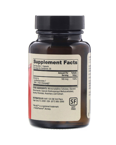 Вітамін K2, 180 мкг, Vitamin K2, Dr. Mercola, 30 капсул