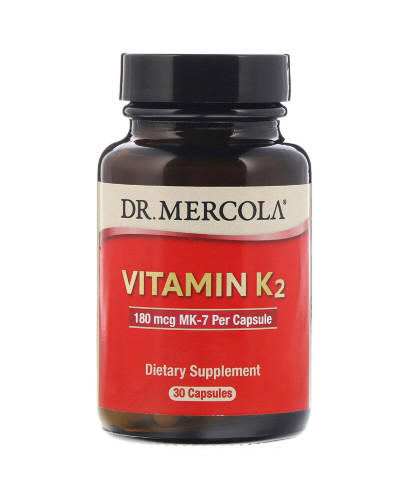 Вітамін K2, 180 мкг, Vitamin K2, Dr. Mercola, 30 капсул