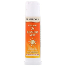 Витамин D3  5000 МЕ, спрей с апельсиновым вкусом, Vitamin D3 Spray Sunshine Mist, Dr. Mercola, 25 мл (0,85 жидких унции)