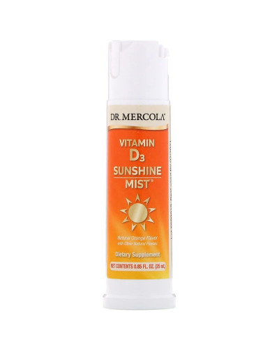 Вітамін D3, спрей з апельсиновим смаком, Vitamin D3 Spray Sunshine Mist, Dr. Mercola, 25 мл (0,85 рідких унції)
