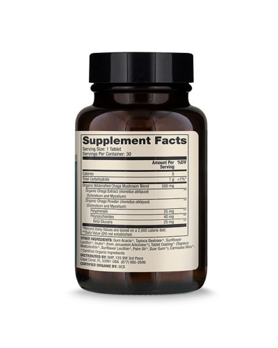 Органический гриб Чага, Organic Chaga Mushroom, Dr. Mercola, 30 таблеток