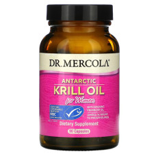 Масло антарктического криля для женщин, Antarctic Krill Oil for Women, Dr. Mercola, 90 капсул