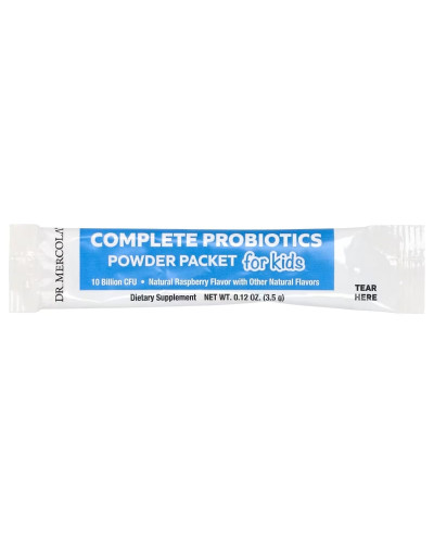 Пробіотики для дітей, 10 млрд КУО, смак малини, Complete Probiotics Powder Packets for Kids, Dr. Mercola, 30 пакетиків Пробіотики для дітей, 10 млрд КУО, смак малини, Complete Probiotics Powder Packets for Kids, Dr. Mercola, 30 пакетиків