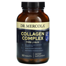 Комплекс коллагена, 1, 2 и 3 типа, Collagen Complex, Type I, II & III, Dr. Mercola, 90 таблеток
