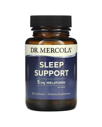 Підтримка сну з Мелатоніном, 5 мг, Sleep Support, Dr. Mercola, 30 капсул