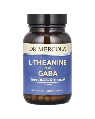 L-теанин из ГАМК, L-Theanine Plus GABA, Dr. Mercola, 60 капсул