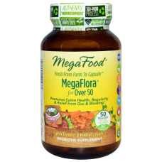 Пробиотики MegaFlora Probiotic with Turmeric, MegaFood, 60 капсул