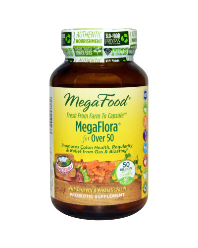 Пробіотики MegaFlora Probiotic with Turmeric, MegaFood, 60 капсул