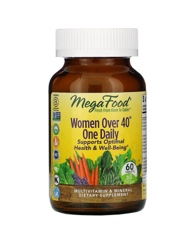 Мультивітаміни для жінок 40+, Women Over 40 One Daily, MegaFood, 60 таблеток