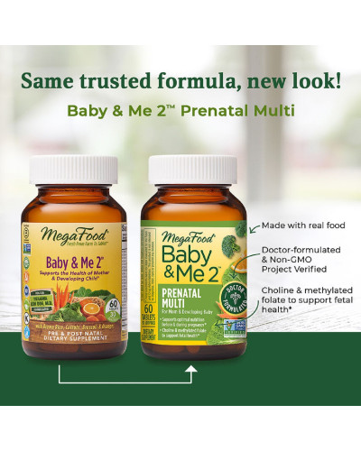 Витамины для беременных Baby & Me 2, MegaFood, 60 таблеток