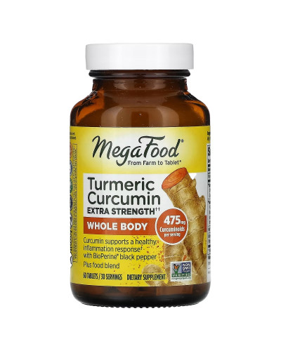 Сила куркуми для всього організму, Turmeric Strength for Whole Body, MegaFood, 60 таблеток