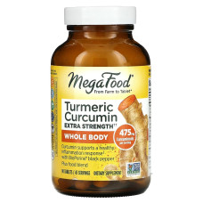 Сила куркумы для всего организма, Turmeric Strength for Whole Body, MegaFood, 90 таблеток