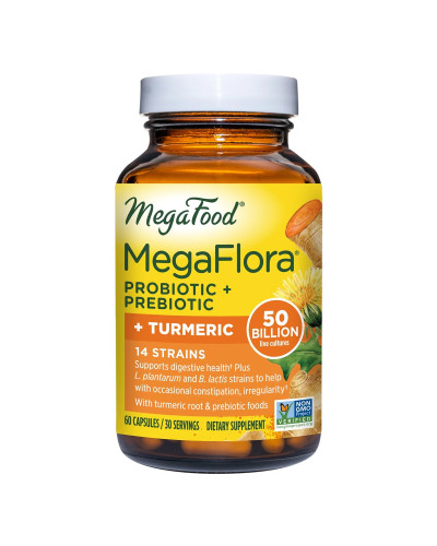 Пробіотики MegaFlora Probiotic with Turmeric, MegaFood, 60 капсул
