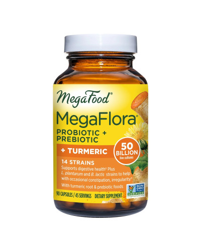 Пробіотики MegaFlora for Over 50, Probiotic with Turmeric, MegaFood, 90 капсул