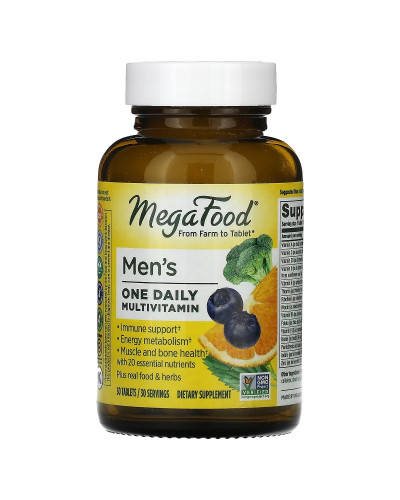Мультивітаміни для чоловіків, Men's One Daily, MegaFood, 30 таблеток