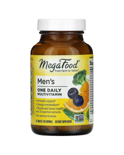 Мультивітаміни для чоловіків, Men's One Daily, MegaFood, 60 таблеток