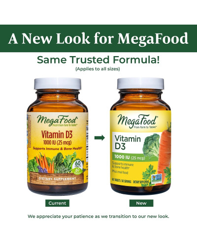 Вітамін D3 1000 IU, Vitamin D3, MegaFood, 60 таблеток Вітамін D3 1000 IU, Vitamin D3, MegaFood, 60 таблеток