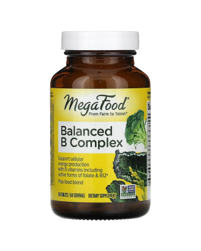 Збалансований комплекс вітамінів В, Balanced B Complex, MegaFood, 60 таблеток